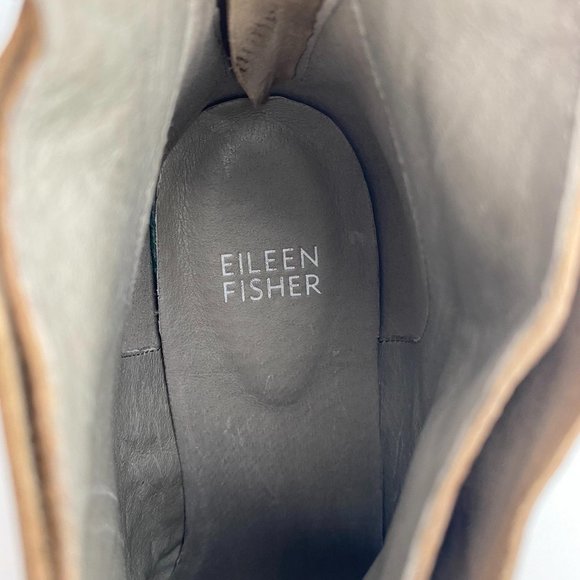 Eileen Fisher Tan Leather Dream Woven Ankle Boot 8 - Picture 11 of 11